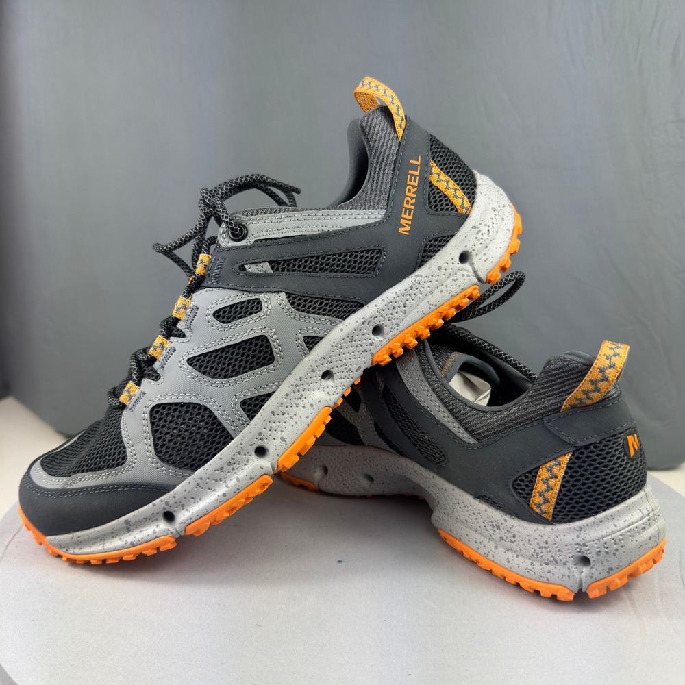 Merrell Hydrotrekker Mens Size 10 Gray Flame Orange Water Hiking Shoes Sneaker